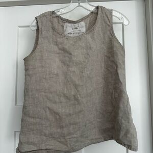 notPERFECTLINEN Sleeveless Linen Tank Top - natural